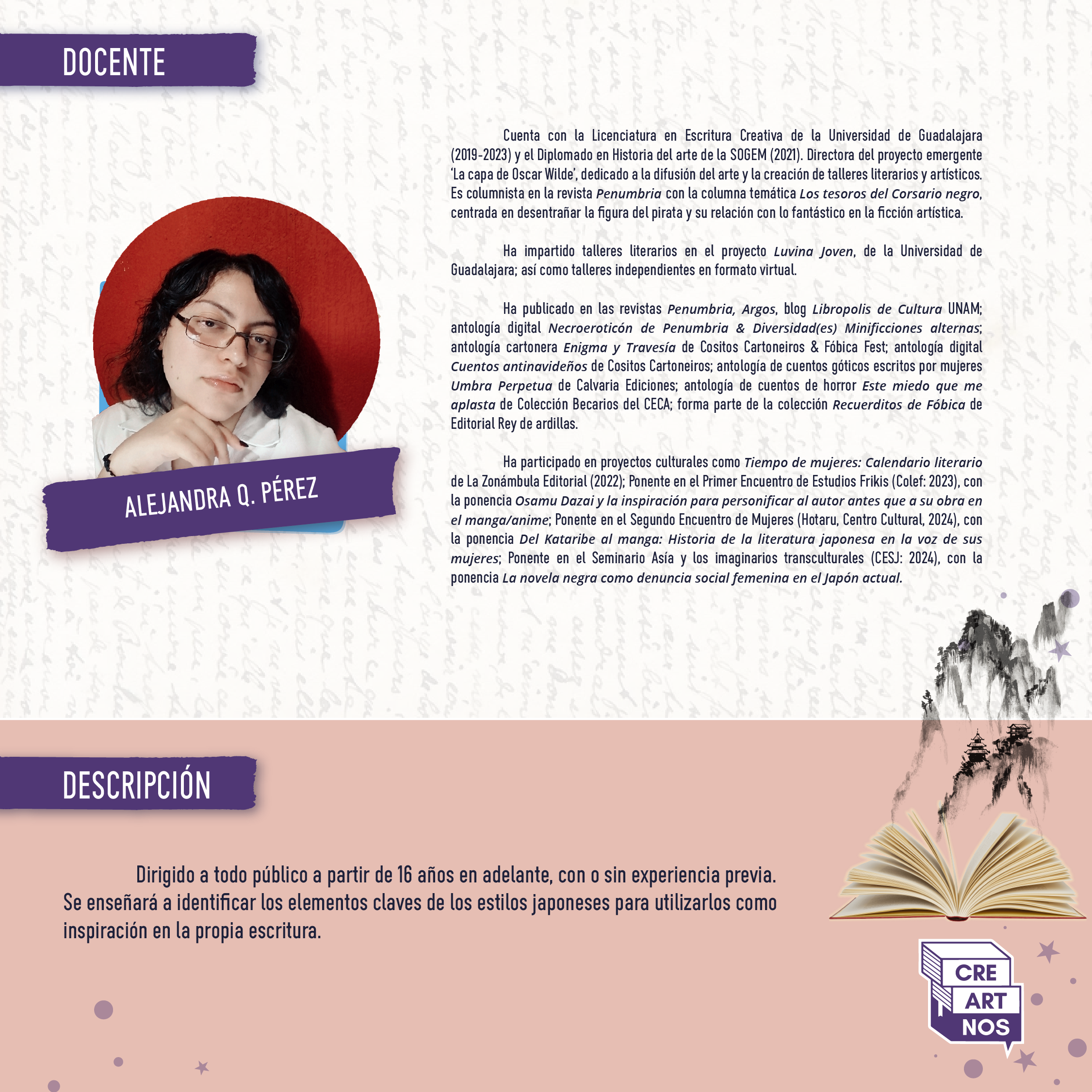 taller online en creartnos Estilos narrativos de Japón